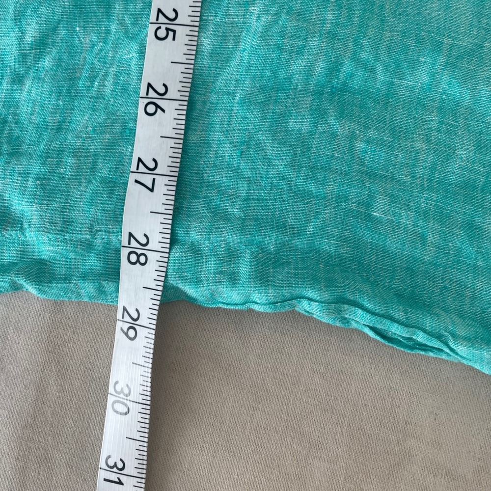 Tahari  Linen Tunic Top Turquoise 3/4 Sleeve Button Detail 2X Lagenlook - Picture 7 of 9